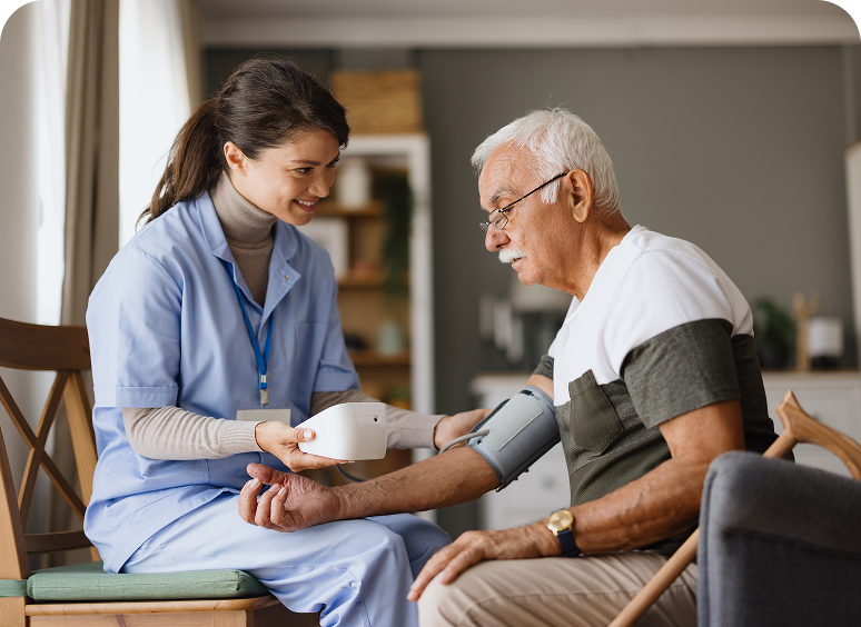 A family medical doctor with a patient in Fayetteville, NC.