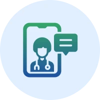Telemedicine app icon with doctor illustration